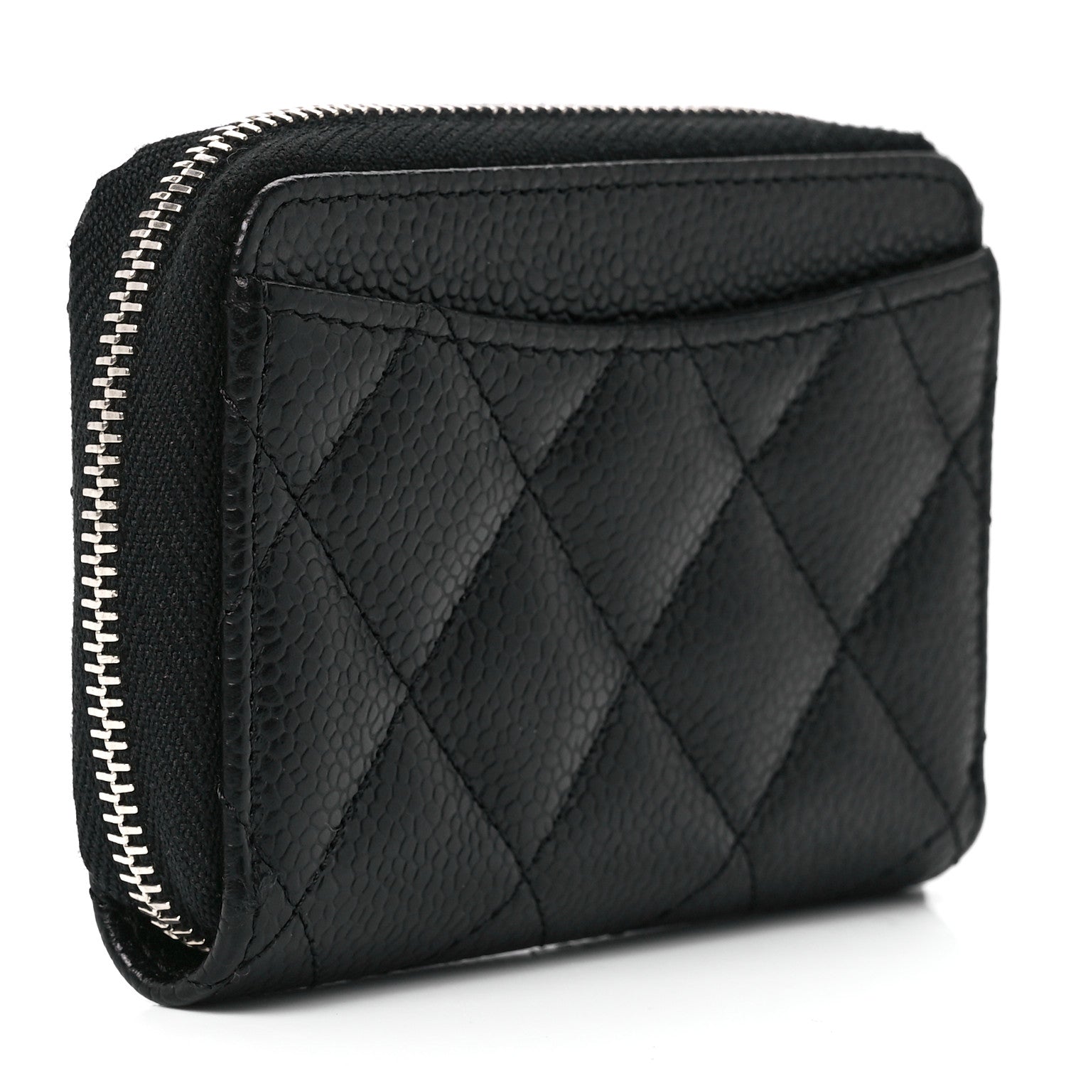 Chanel Caviar Quilted Zip Coin Purse Black 3 of 11