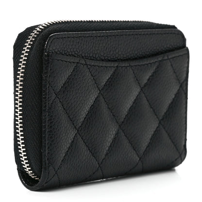 Chanel Caviar Quilted Zip Coin Purse Black 3 of 11
