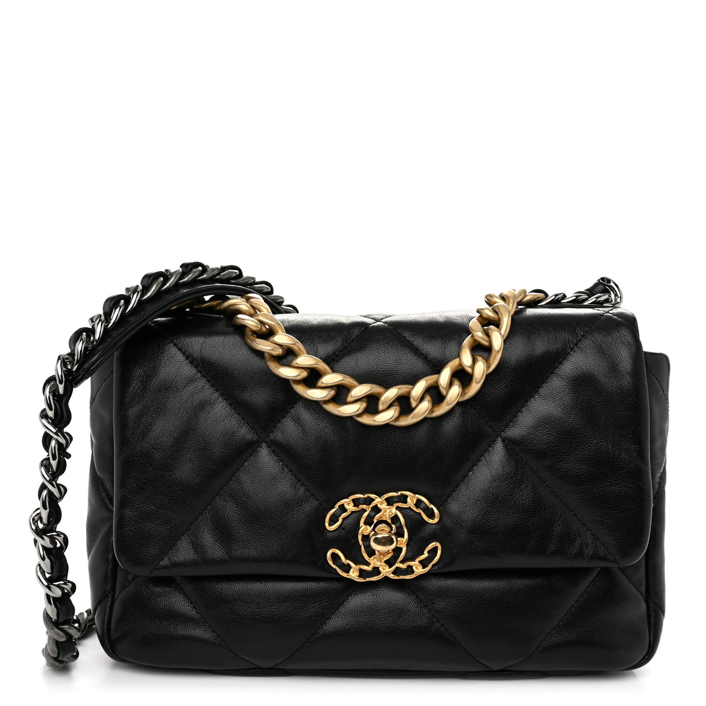 Goatskin Quilted Medium Chanel 19 Flap Black