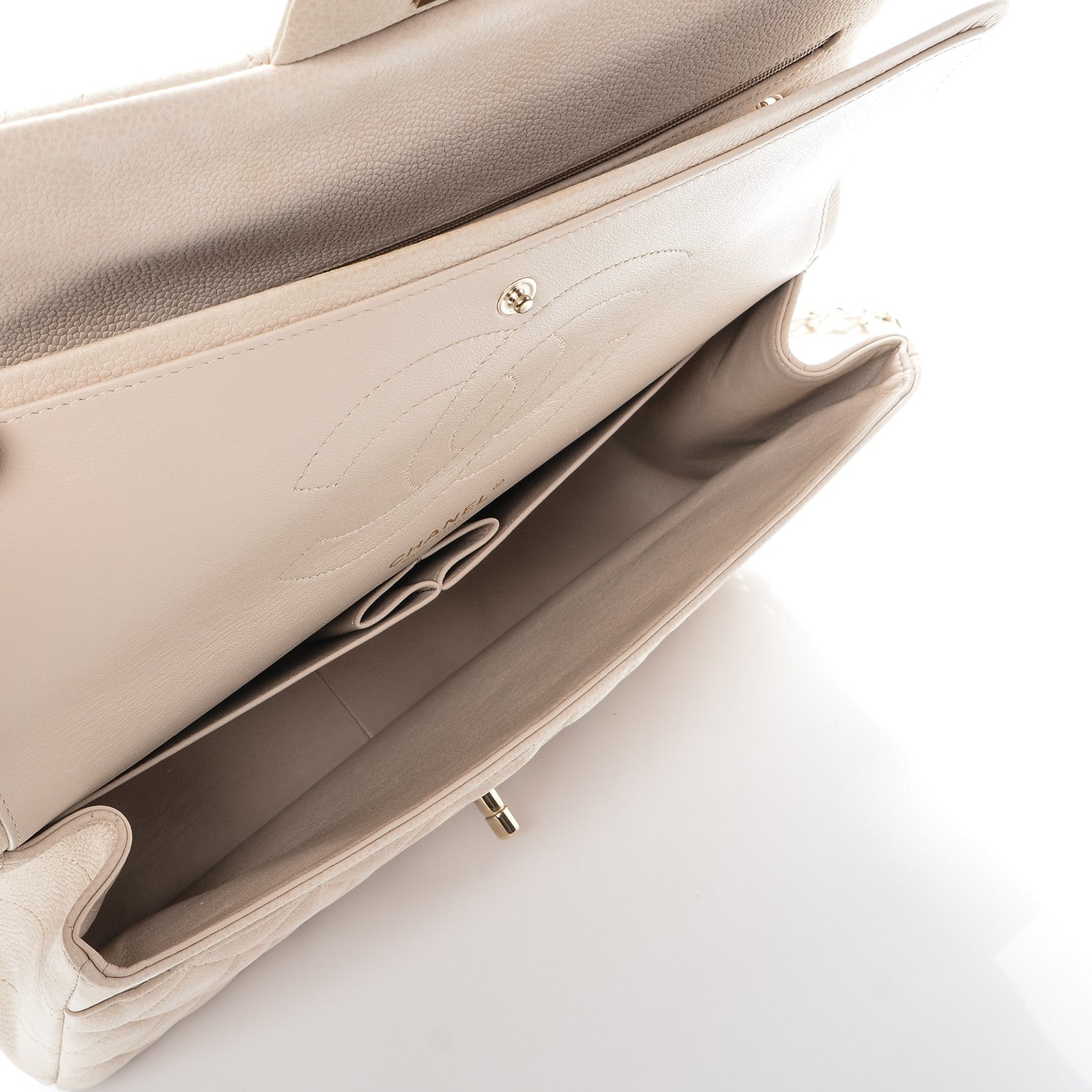 Chanel Iridescent Caviar Quilted Jumbo Double Beige 5 of 7