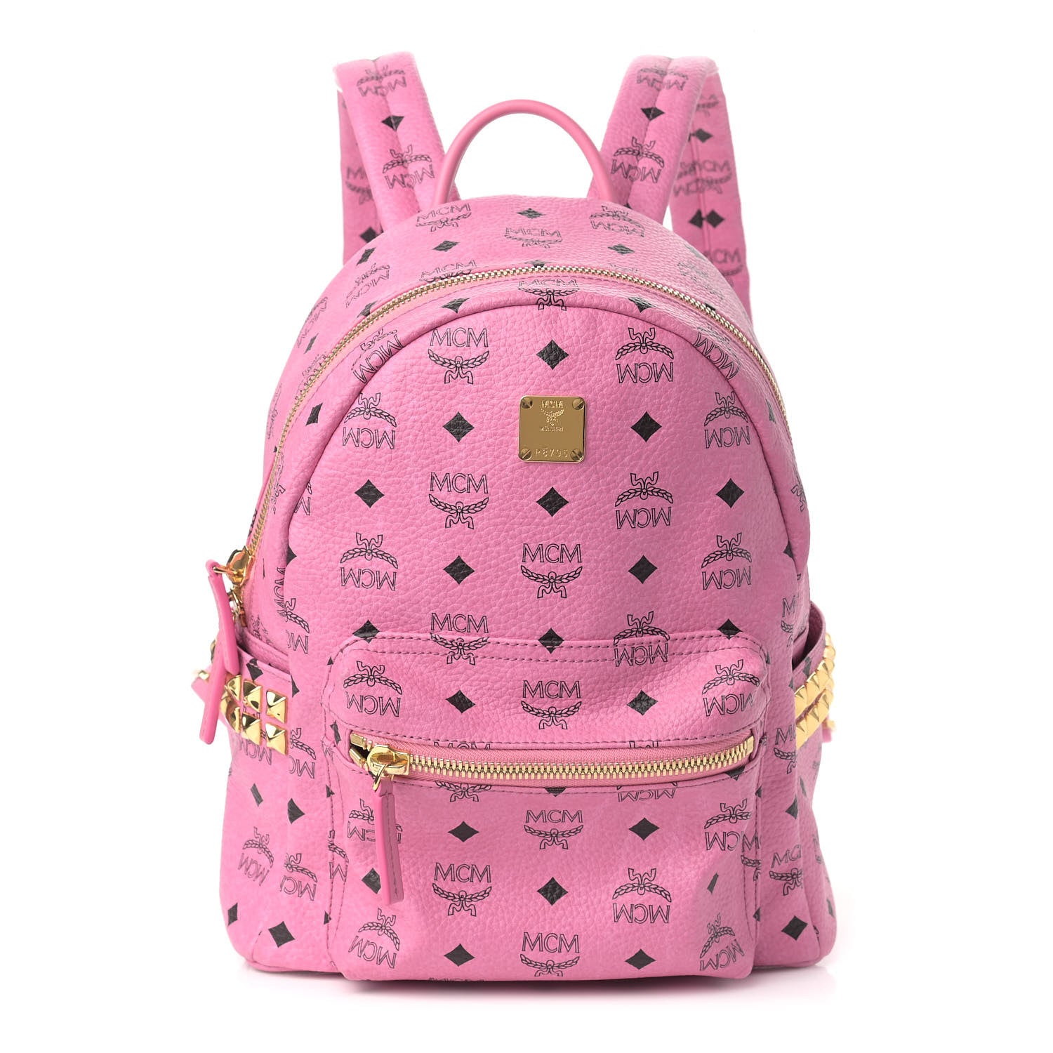 MCM Visetos Small Side Stud Stark Backpack Pink 1 of 8