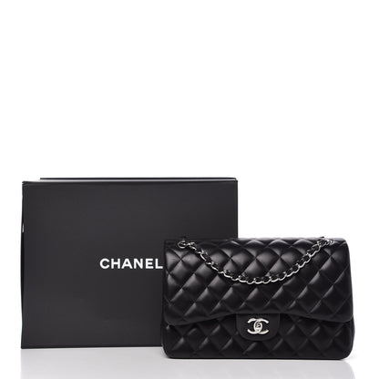 Chanel Lambskin Quilted Jumbo Double Flap Black 11 of 15