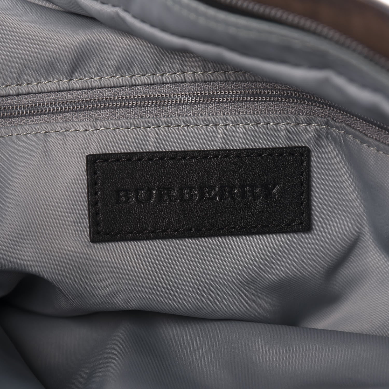 Burberry Nylon Check Small Buckleigh Packable Tote Birch Grey 8 of 9
