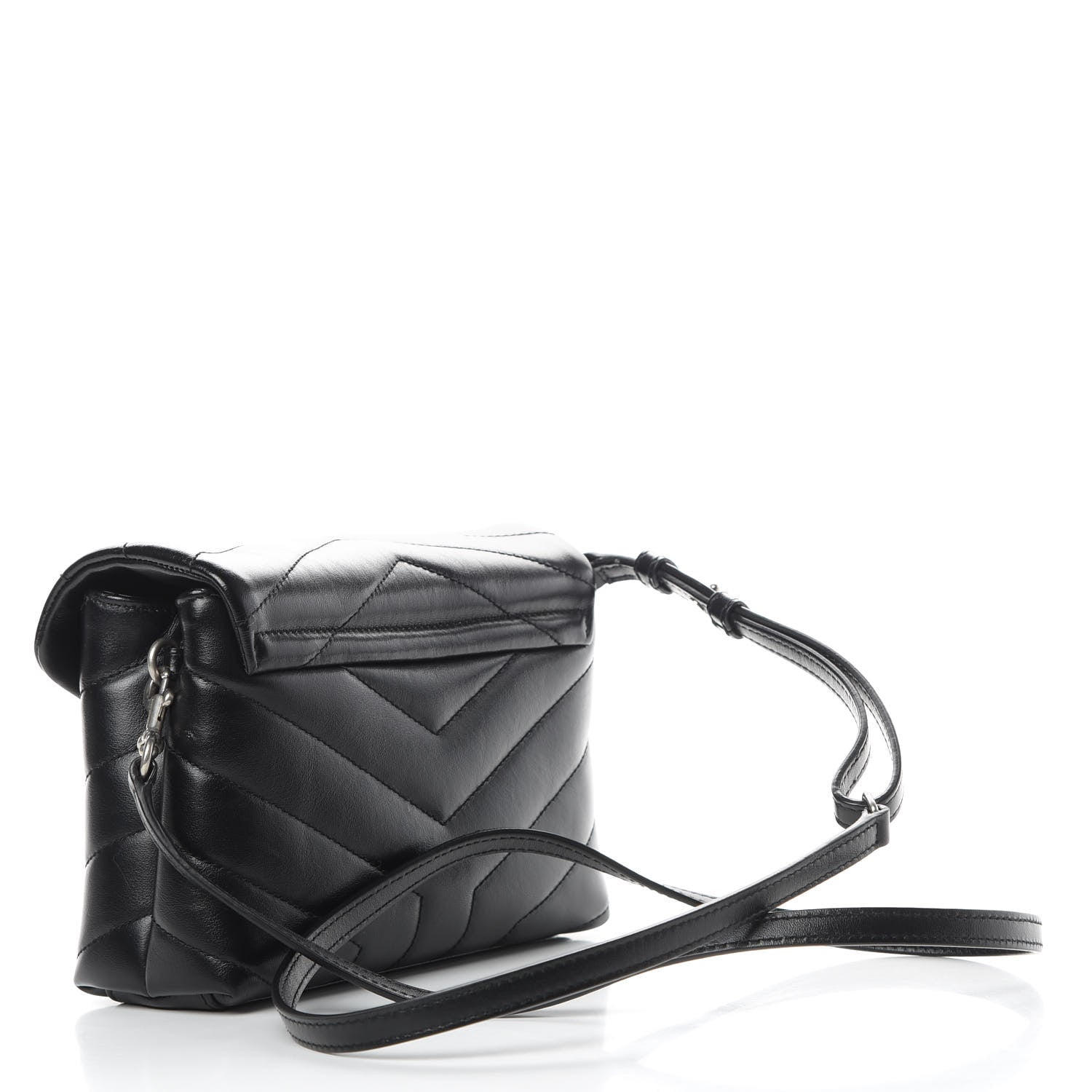 Saint Laurent Calfskin Y Quilted Monogram Toy Loulou Crossbody Bag Black 3 of 13