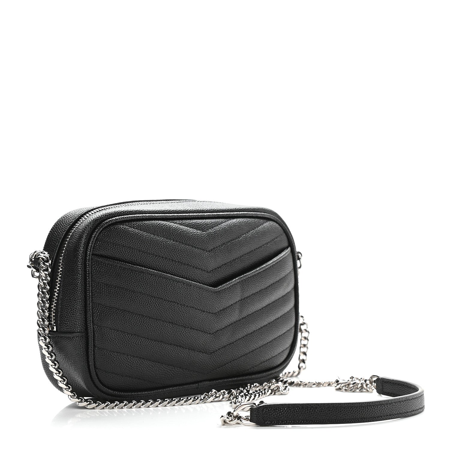 Saint Laurent Grain De Poudre Matelasse Monogram Mini Lou Camera Bag Black 3 of 9