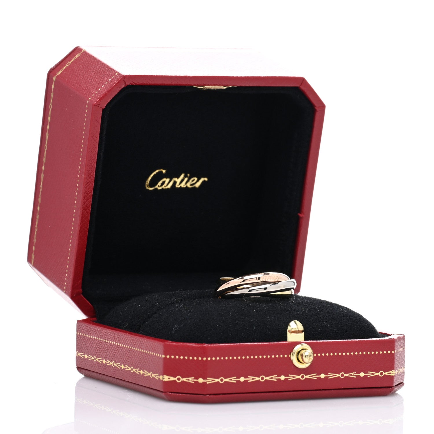 Cartier 18K Pink Yellow White Gold Small Trinity Ring 59 8.75 5 of 5