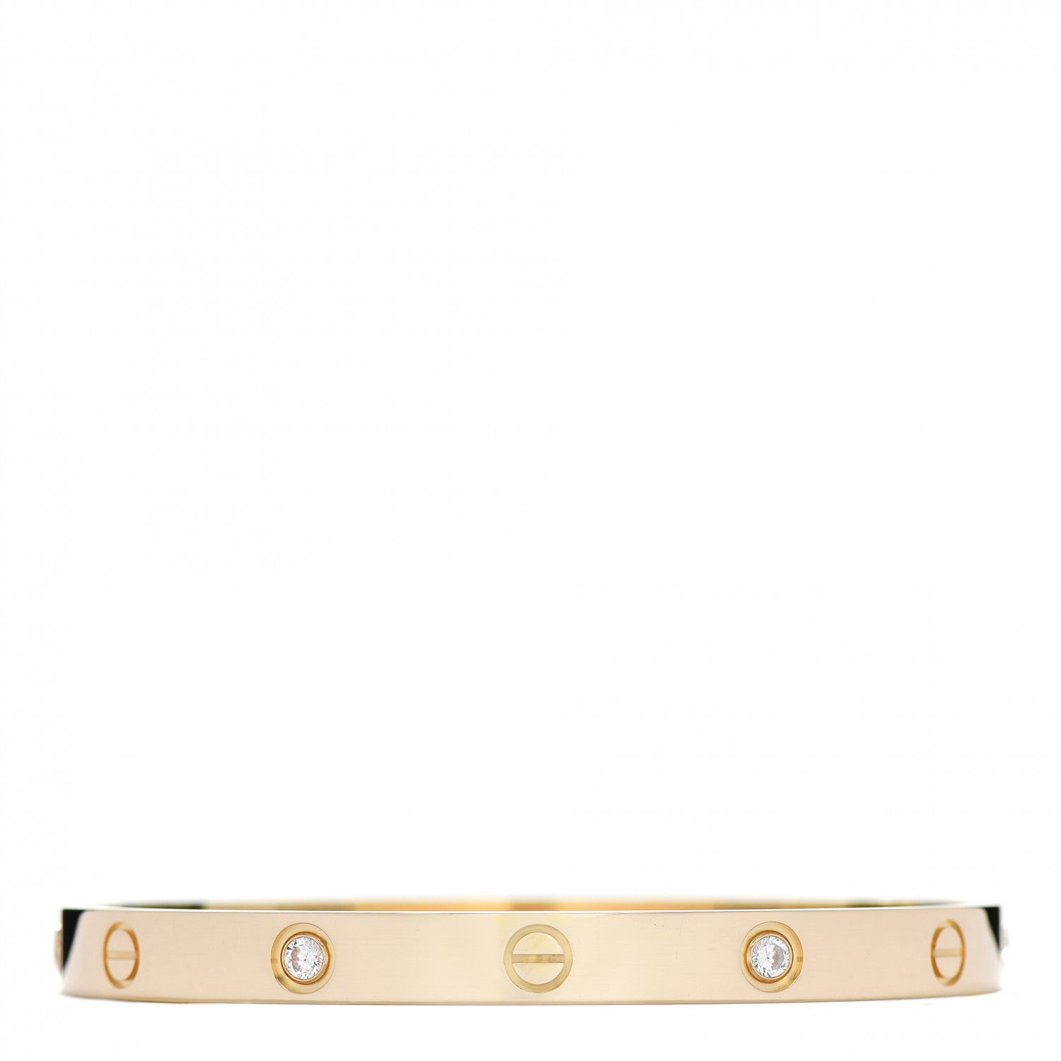 Cartier 18K Yellow Gold 4 Diamond LOVE Bracelet 18 1 of 4