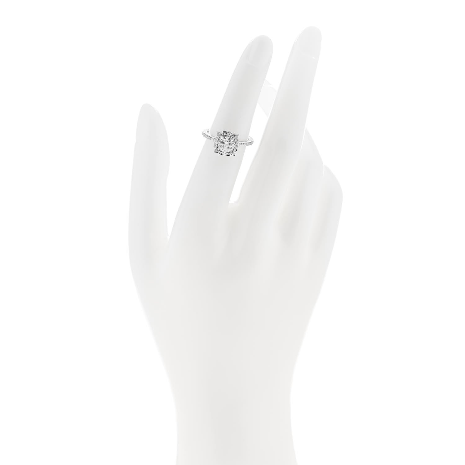 Harry Winston Platinum Diamond .73ct Belle Round Brilliant Micropave Ring 49 4.75 2 of 7