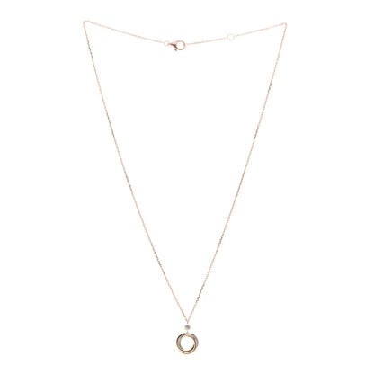 Cartier 18K Pink Yellow White Gold Diamond Trinity Pendant Necklace 3 of 5
