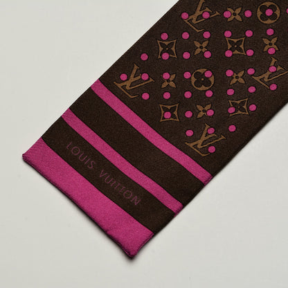 Louis Vuitton Silk Perforated Monogram Bandeau Fuchsia Brown 3 of 5
