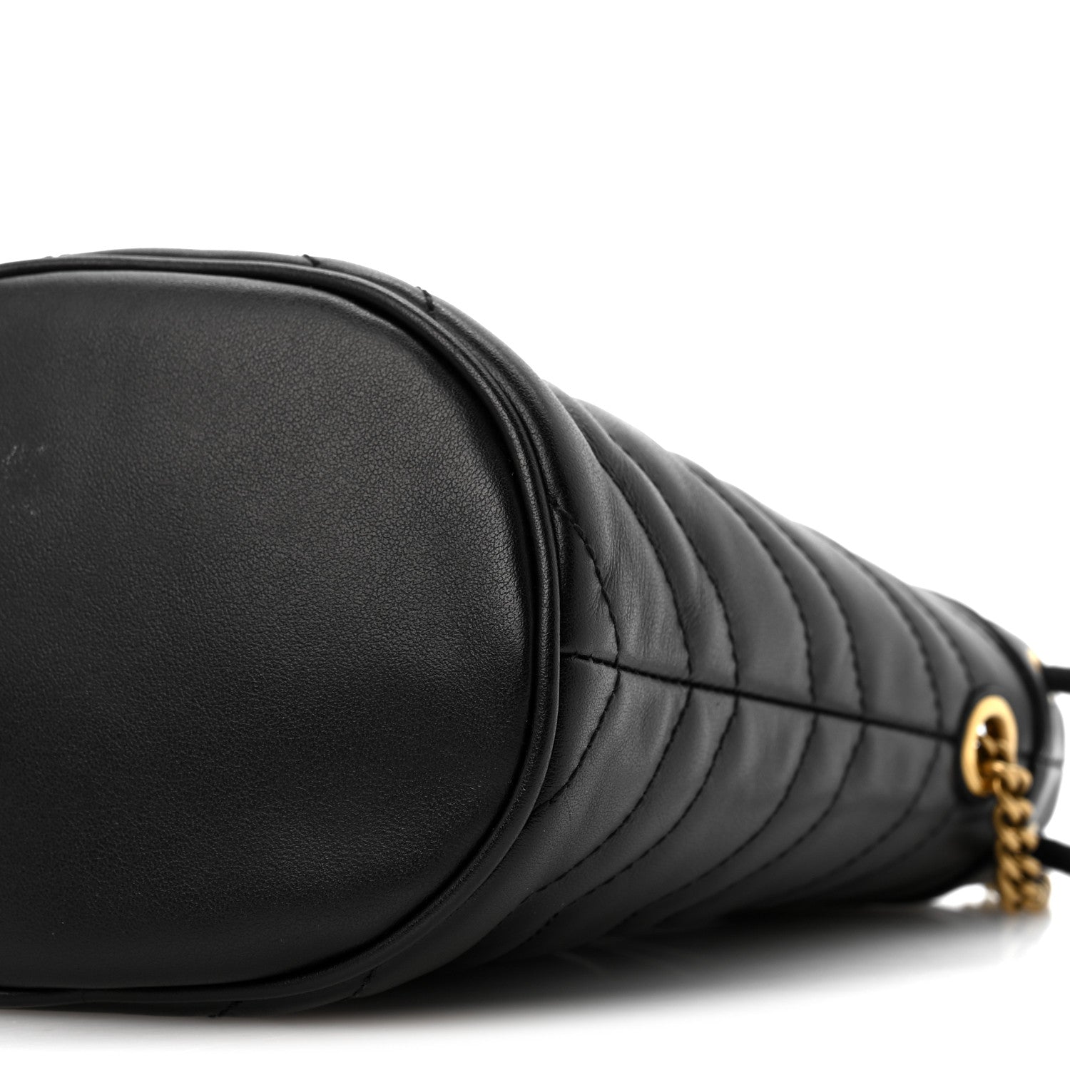 Gucci Calfskin Matelasse Mini GG Marmont 2.0 Bucket Bag Black 10 of 11