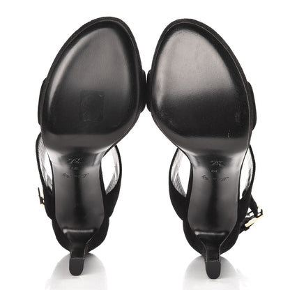 Louis Vuitton Suede Goatskin Bahiana Sandals 39 Black 7 of 10