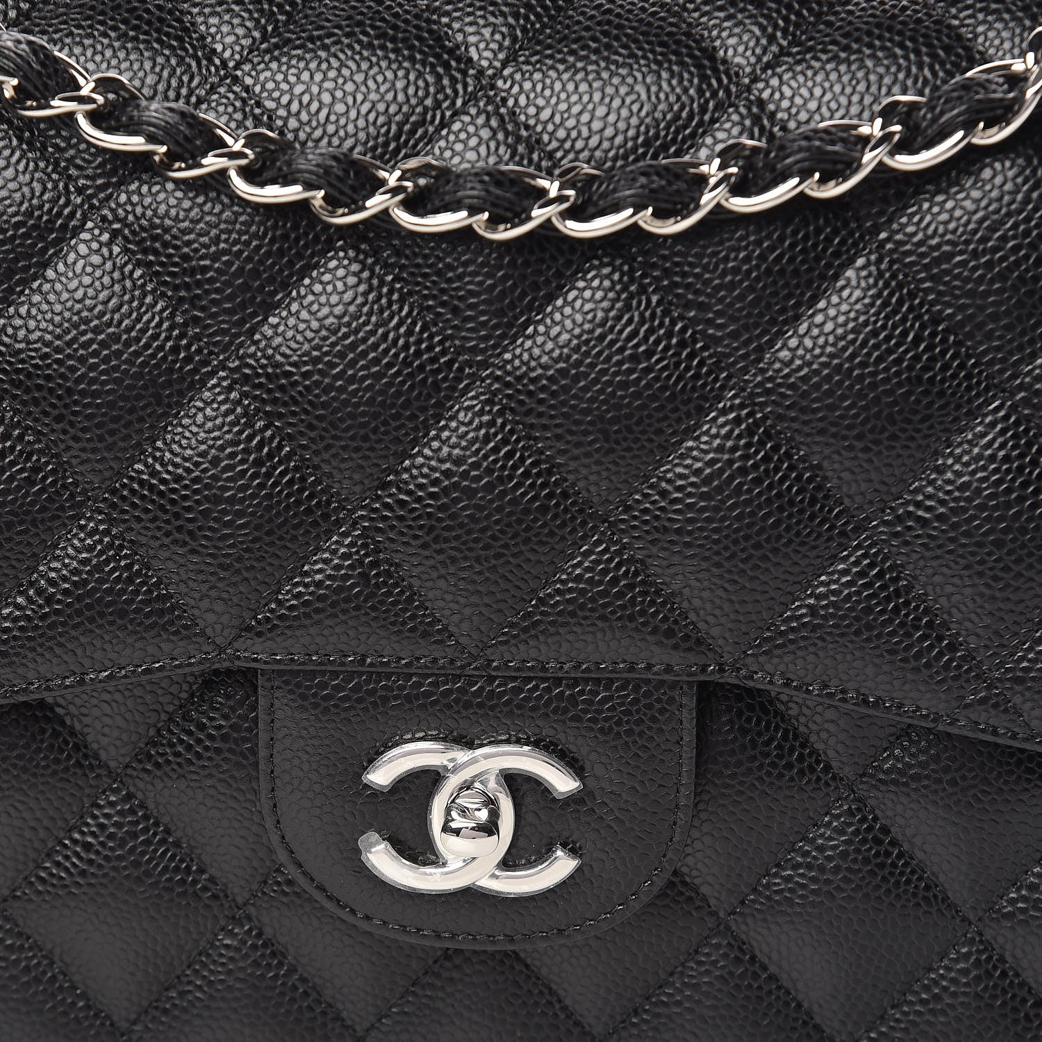 Chanel Caviar Quilted Jumbo Double Flap Black 10 of 11