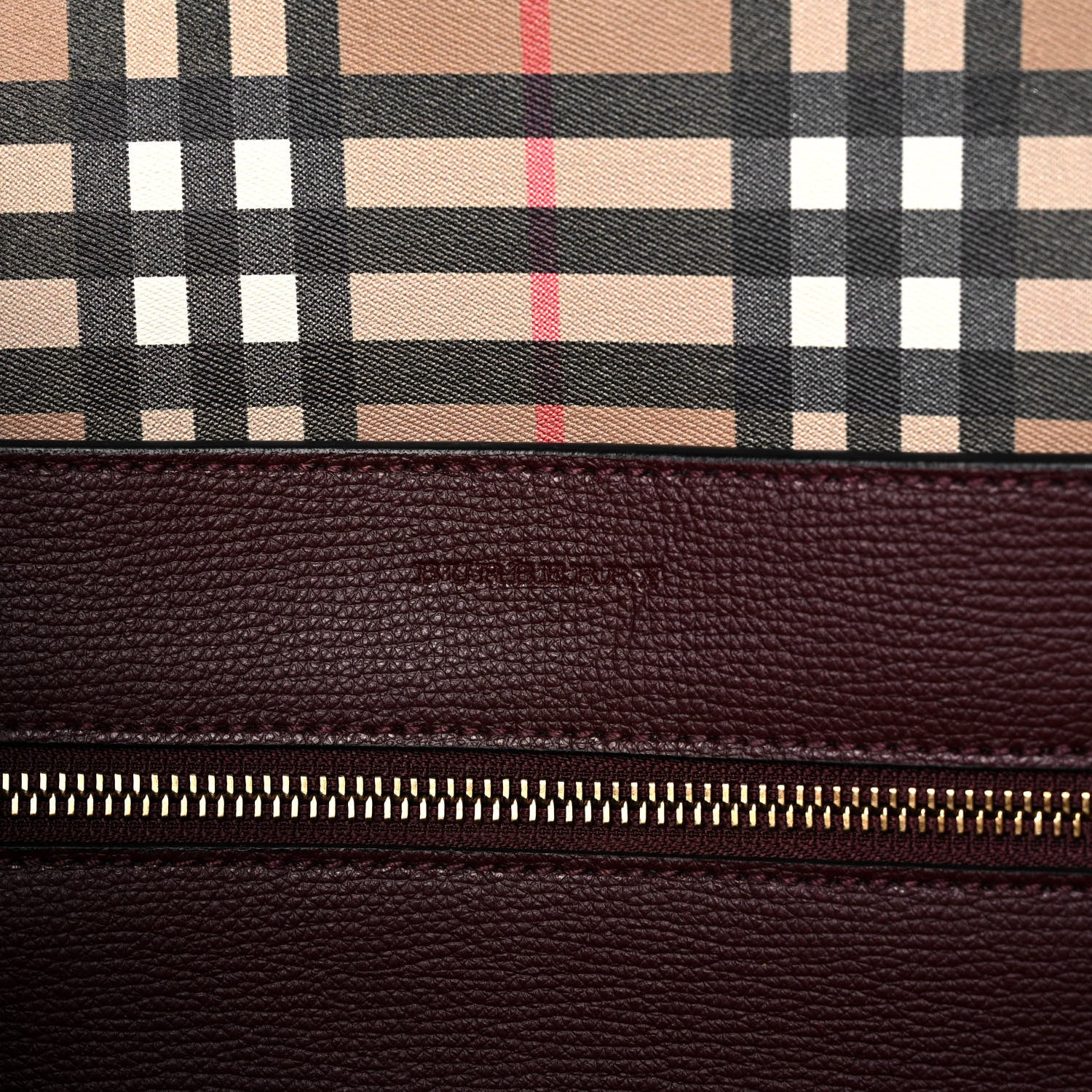 Burberry Calfskin Crest Embossed Large Tote Burgundy 12 of 13