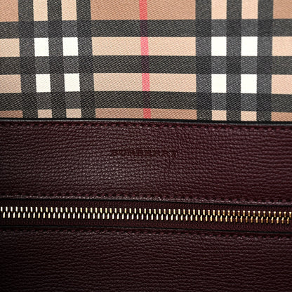Burberry Calfskin Crest Embossed Large Tote Burgundy 12 of 13