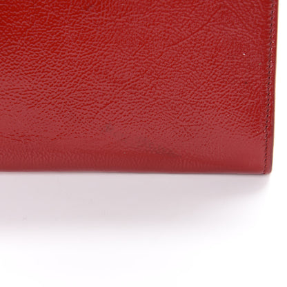 Saint Laurent Textured Patent Small Belle De Jour Clutch Red 10 of 11