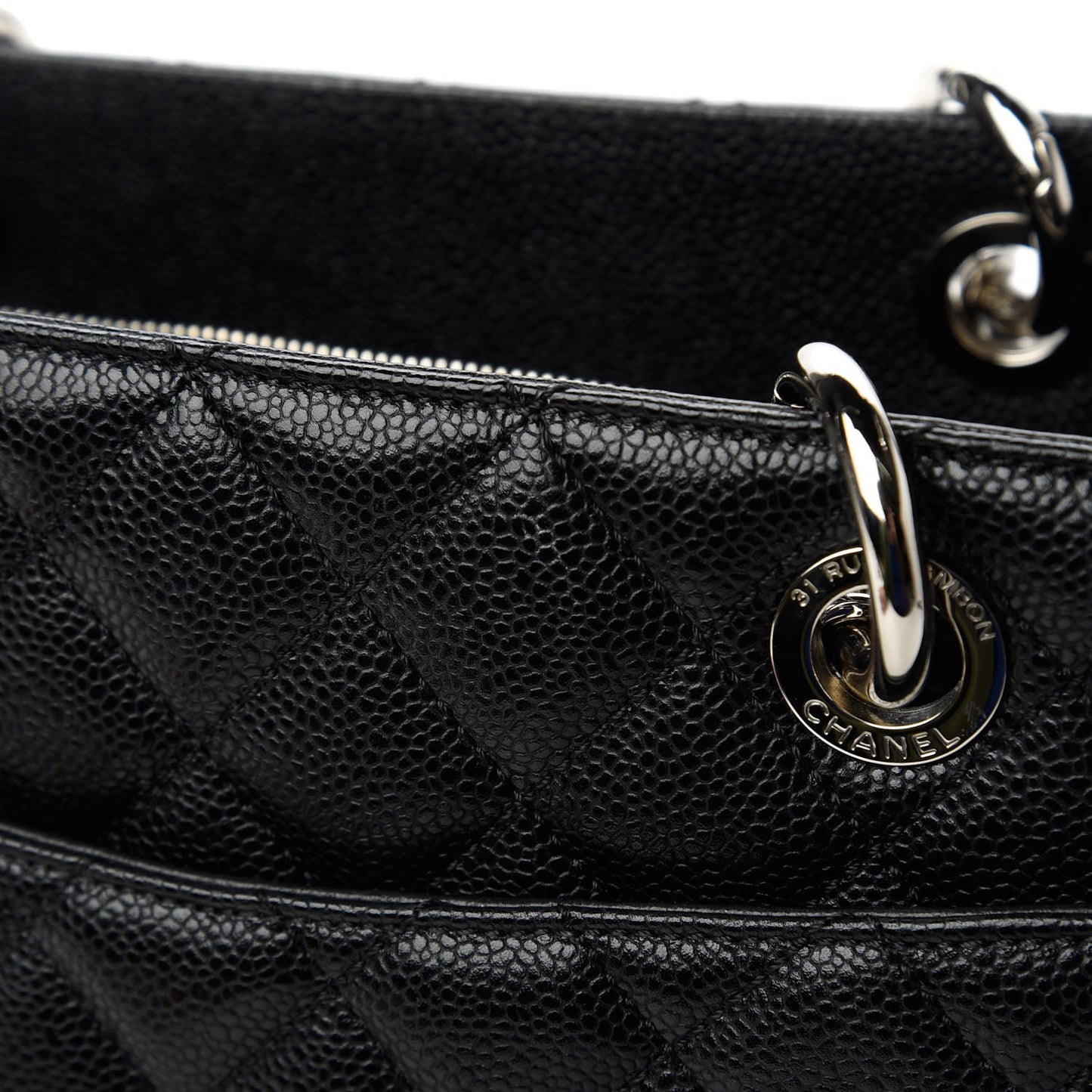 Caviar Quilted Grand Shopping Tote GST Black