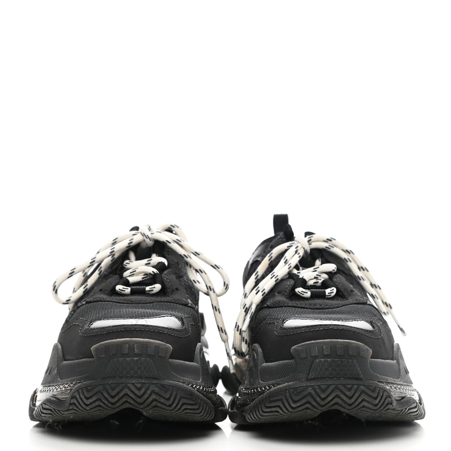 Fabric Mesh Clear Sole Womens Triple S Sneakers 38 Black