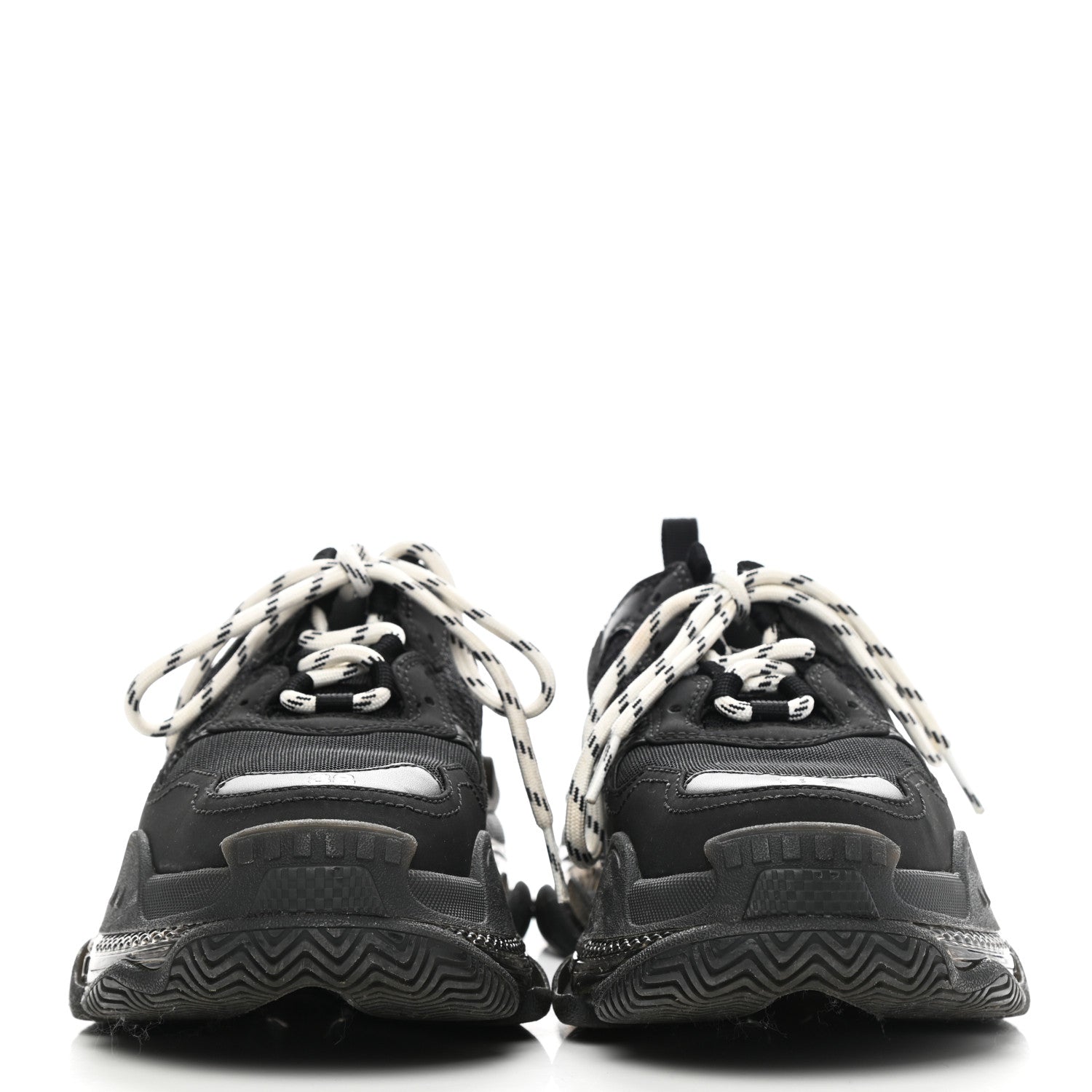 Balenciaga Fabric Mesh Clear Sole Womens Triple S Sneakers 38 Black 2 of 10