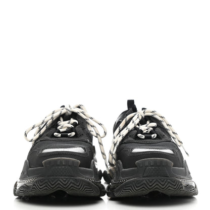 Balenciaga Fabric Mesh Clear Sole Womens Triple S Sneakers 38 Black 2 of 10