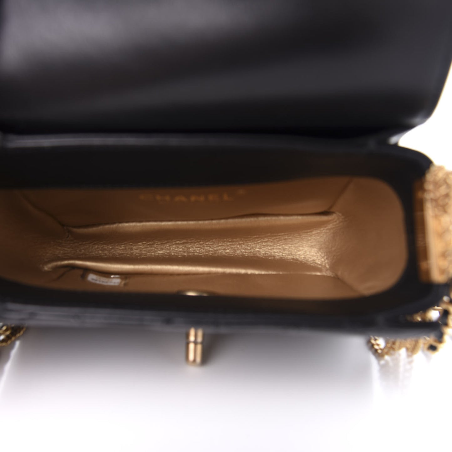 Lambskin Quilted Small Multiple Chain Flap Black