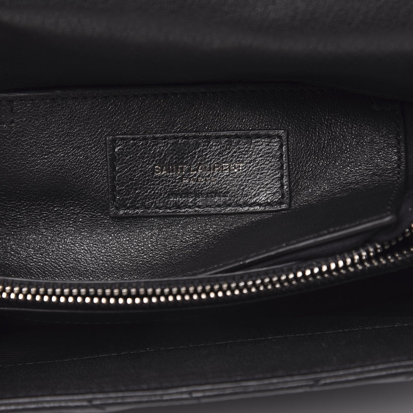 Sheepskin Matelasse Chevron Monogram Medium College Bag Black