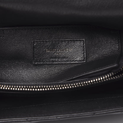 Saint Laurent Sheepskin Matelasse Chevron Monogram Medium College Bag Black 7 of 13