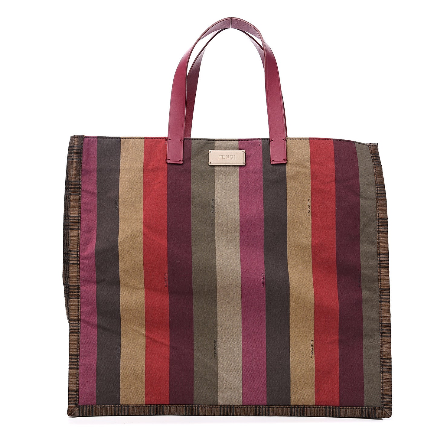 Pequin Striped Shopping Tote Bordeaux Multicolor Tobacco Lampone