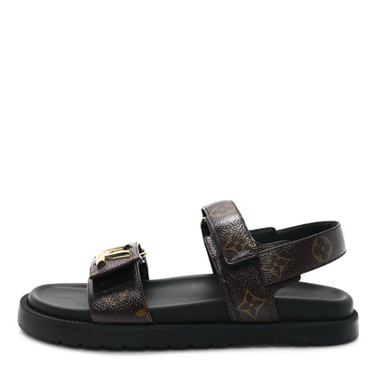 Louis Vuitton Monogram LV Sunset Comfort Flat Sandals 38 Cacao Brown 1 of 9