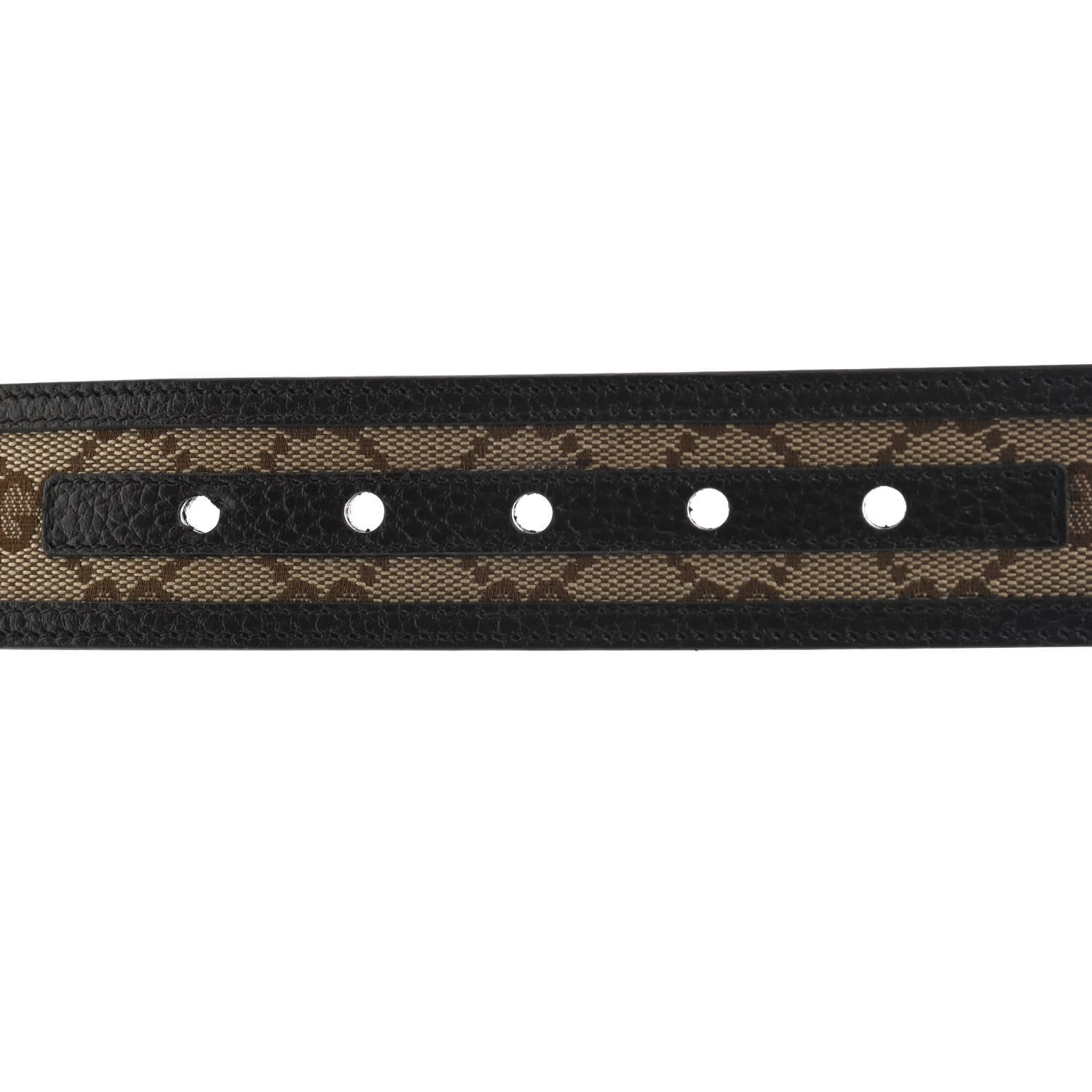 Gucci Monogram Dollar Calfskin 40mm Belt 90 36 Beige Ebony Testa di Moro 5 of 5