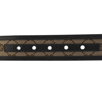Gucci Monogram Dollar Calfskin 40mm Belt 90 36 Beige Ebony Testa di Moro 5 of 5