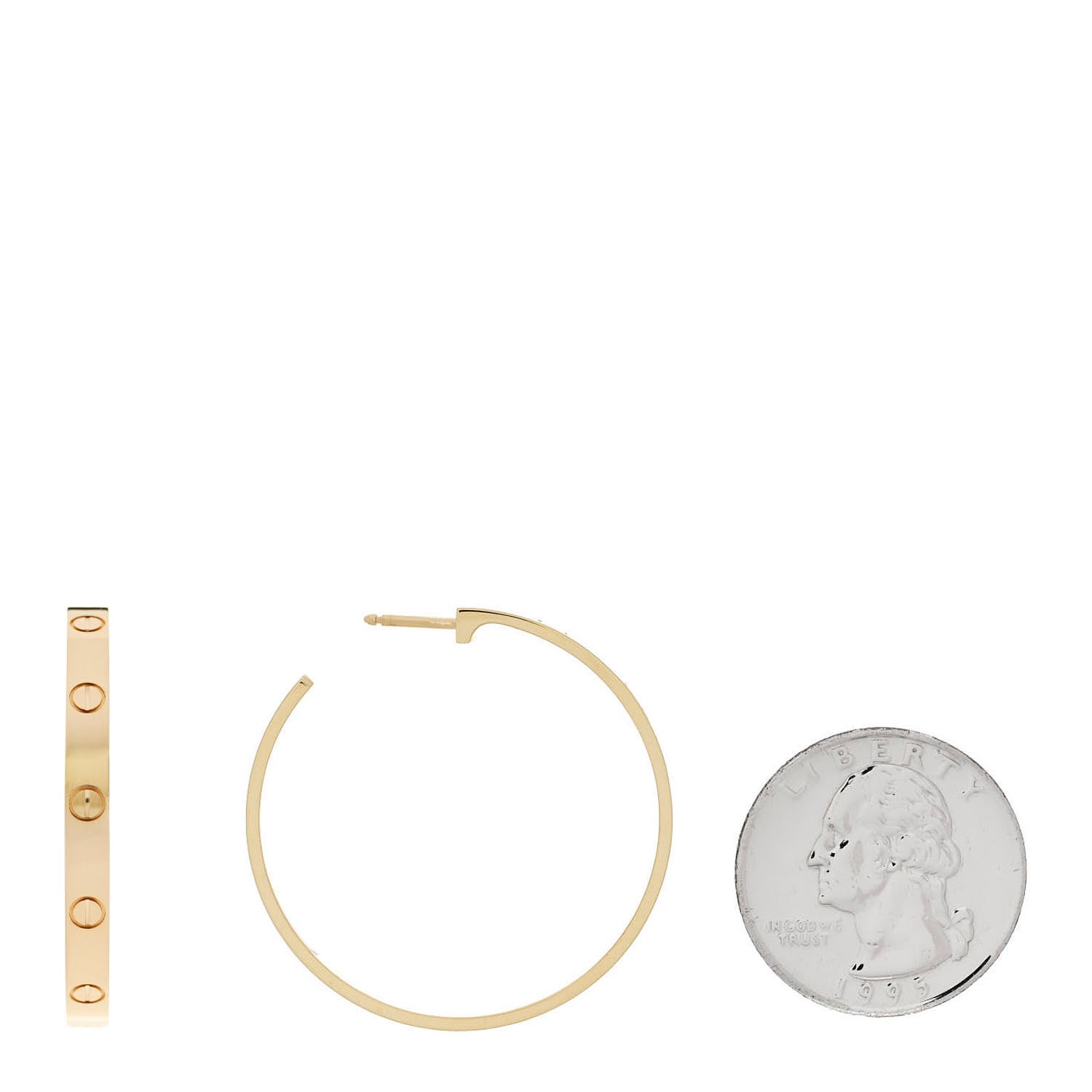 Cartier 18K Yellow Gold Large LOVE Hoop Earrings 2 of 5