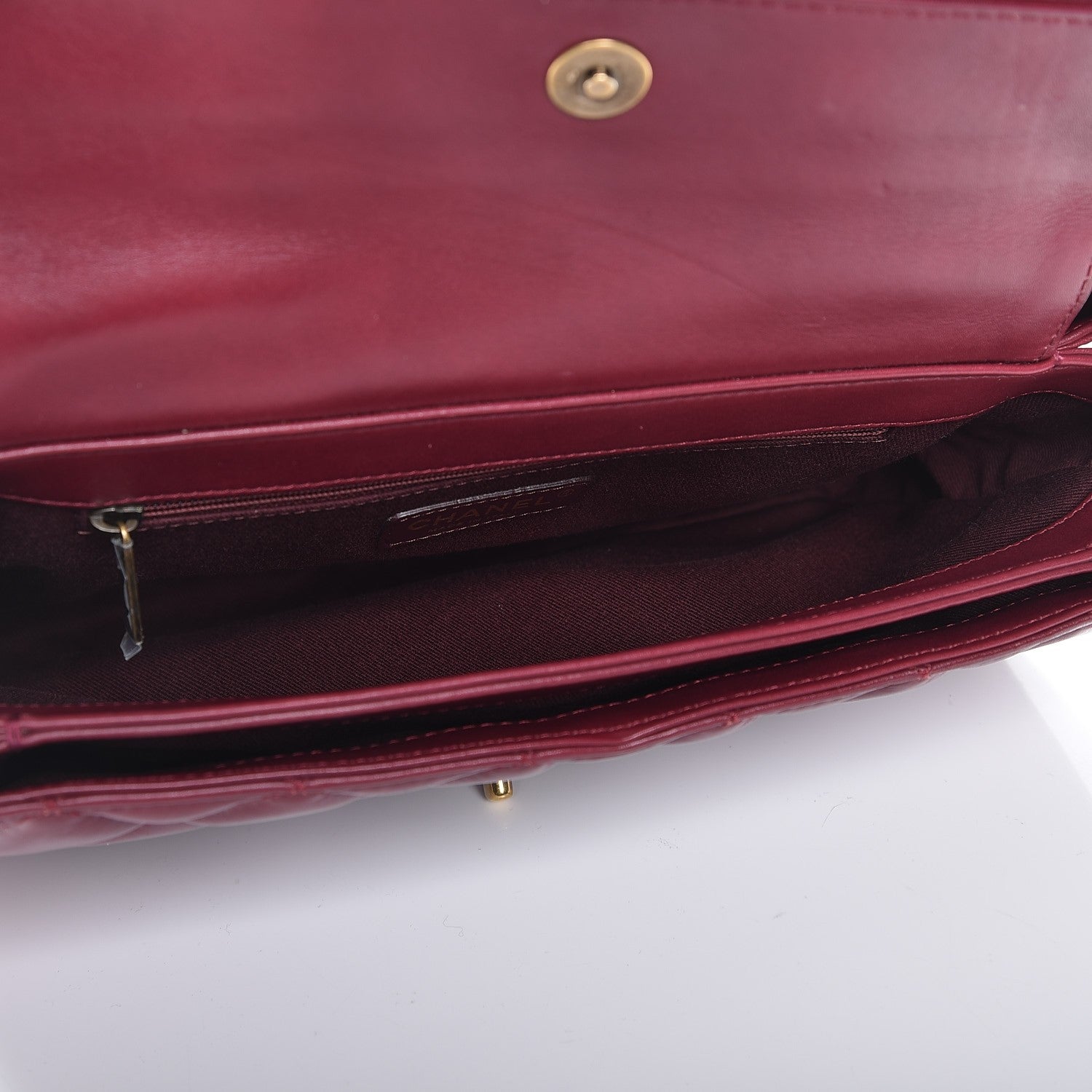 Chanel Calfskin Quilted Large Perfect Edge Flap Burgundy 6 of 9