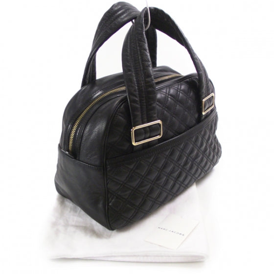 Leather Quilted Ursula Bowler Black