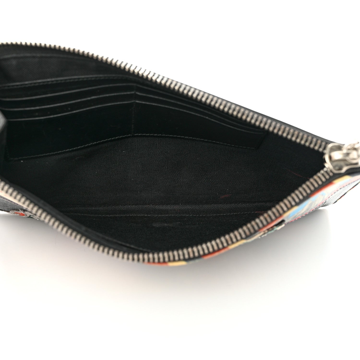 Gucci GG Supreme Monogram Night Courrier Zip Wristlet Pouch Black Multicolor 5 of 11