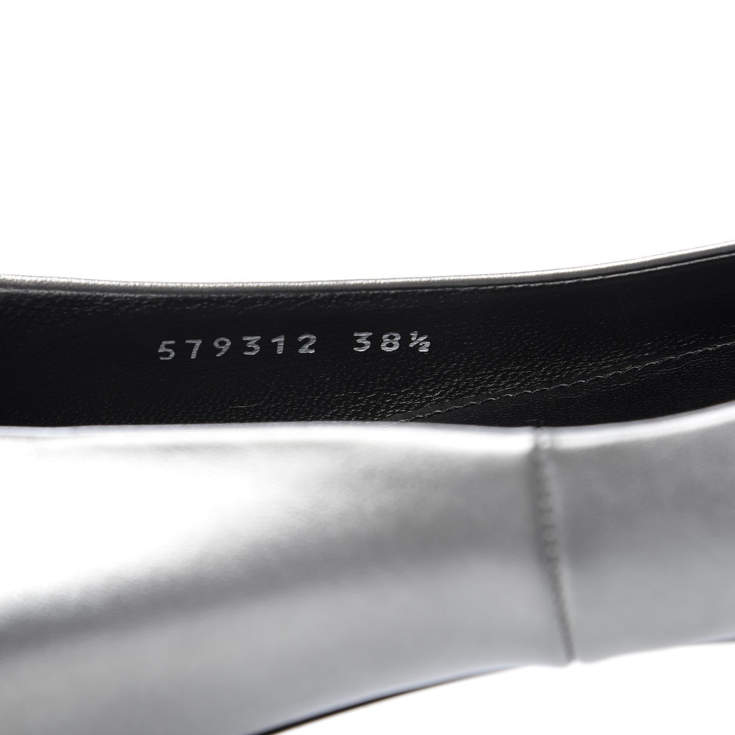 Balenciaga Metallic Calfskin BB Knife Pointy Toe Ballerina Flats 38.5 Silver Hardware 9 of 10