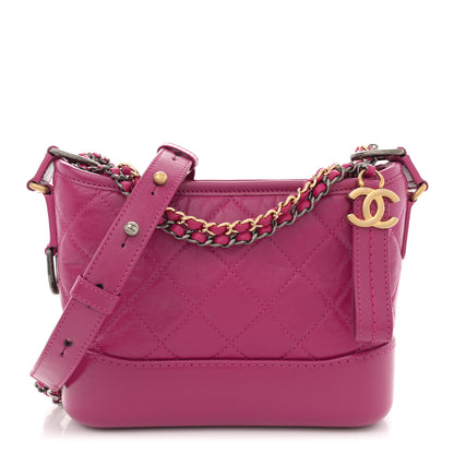Chanel Aged Calfskin Quilted Small Gabrielle Hobo Fuchsia 1 of 10