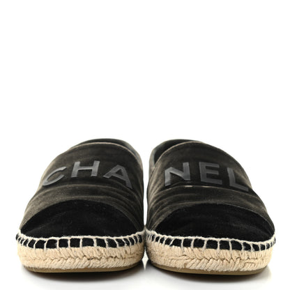Chanel Velvet Logo Espadrilles 37 Grey Black 3 of 26