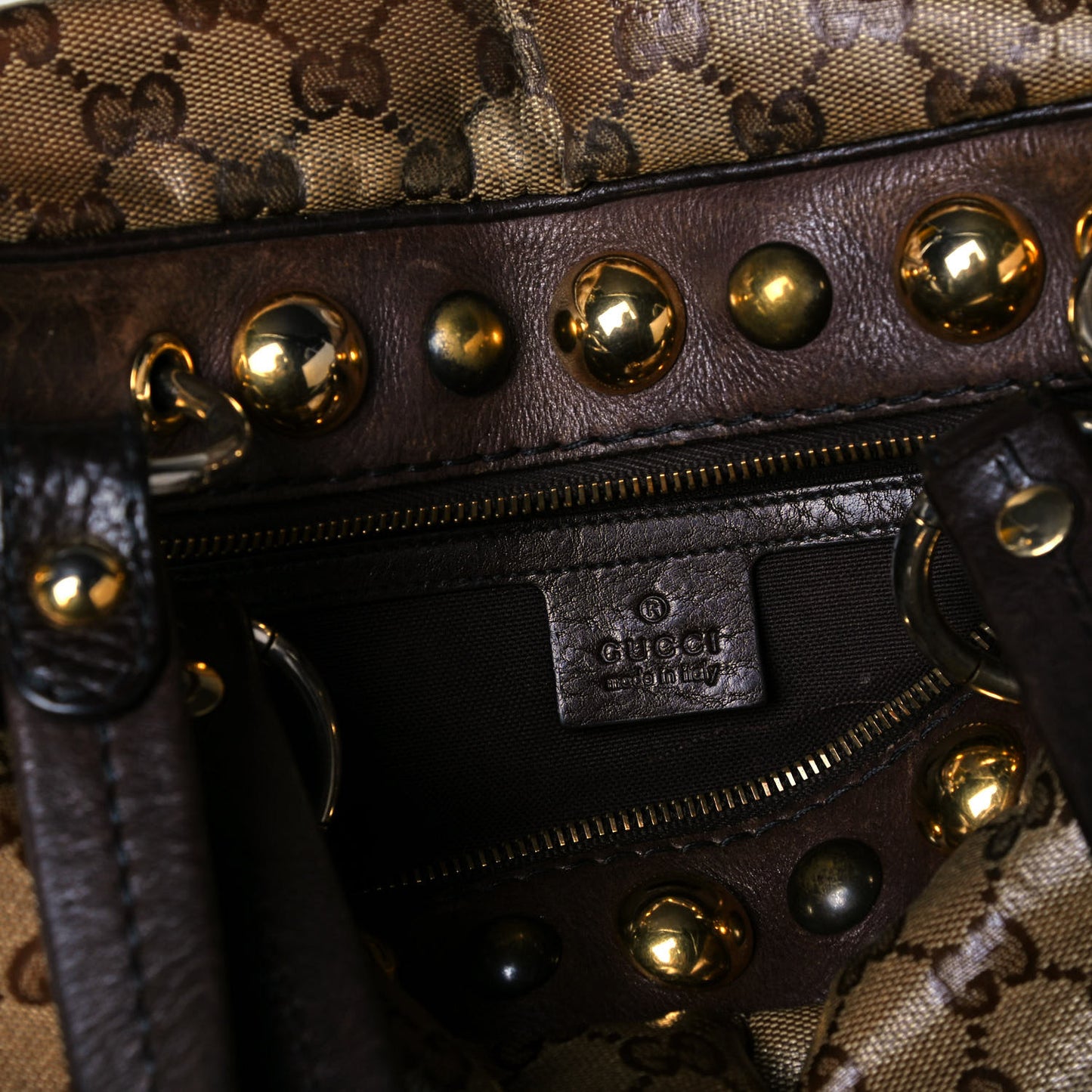 Crystal Monogram Large Babouska Dome Bag Brown
