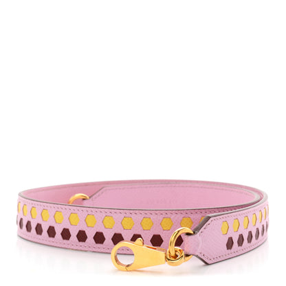 Hermes Epsom 25mm Mousqetons Tressage Shoulder Strap Mauve Sylvestre Rouge H Jaune De Naples 1 of 6