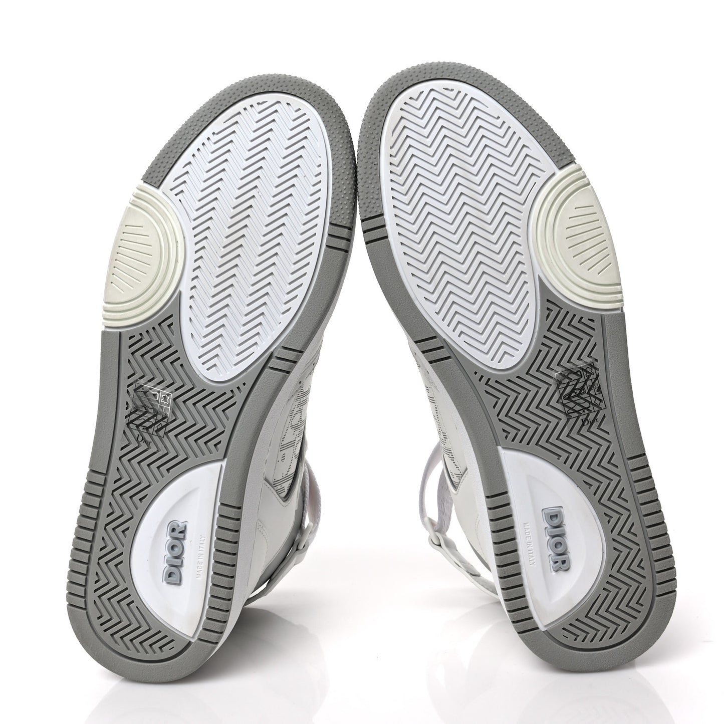 Smooth Calfskin Oblique Galaxy Perforated Mens B27 Mid Top Sneakers 41 White Grey