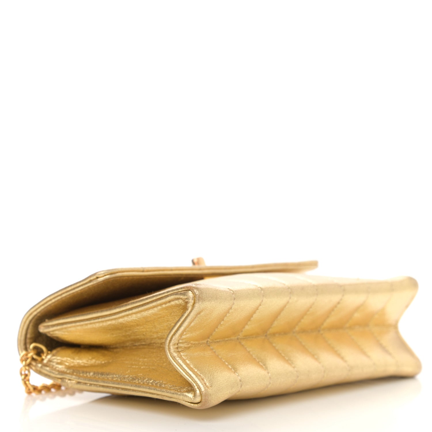 Chanel Metallic Lambskin Vertical Quilted Mini Flap Gold 4 of 12