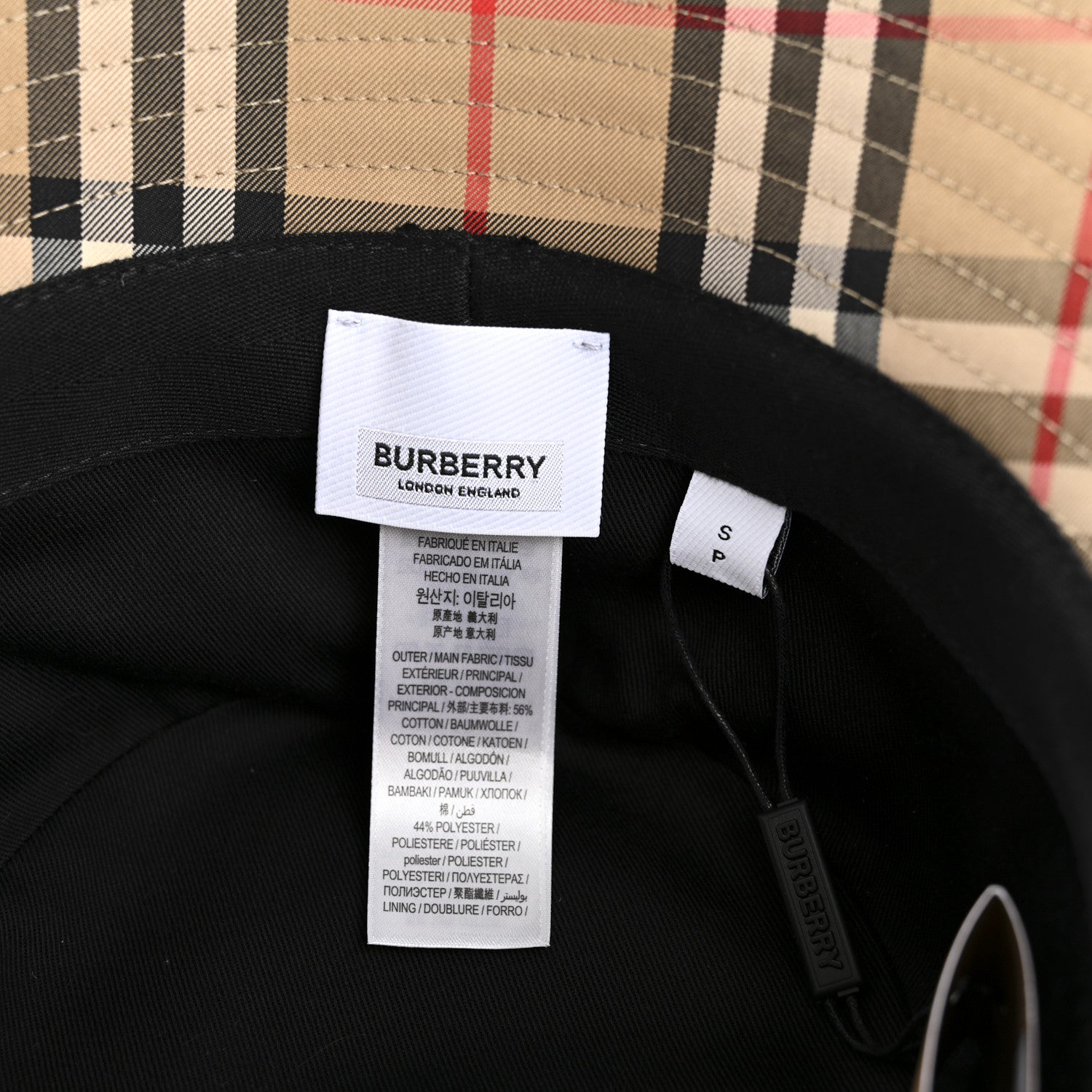 Burberry Technical Cotton Vintage Check Bucket Hat S Archive Beige 8 of 9
