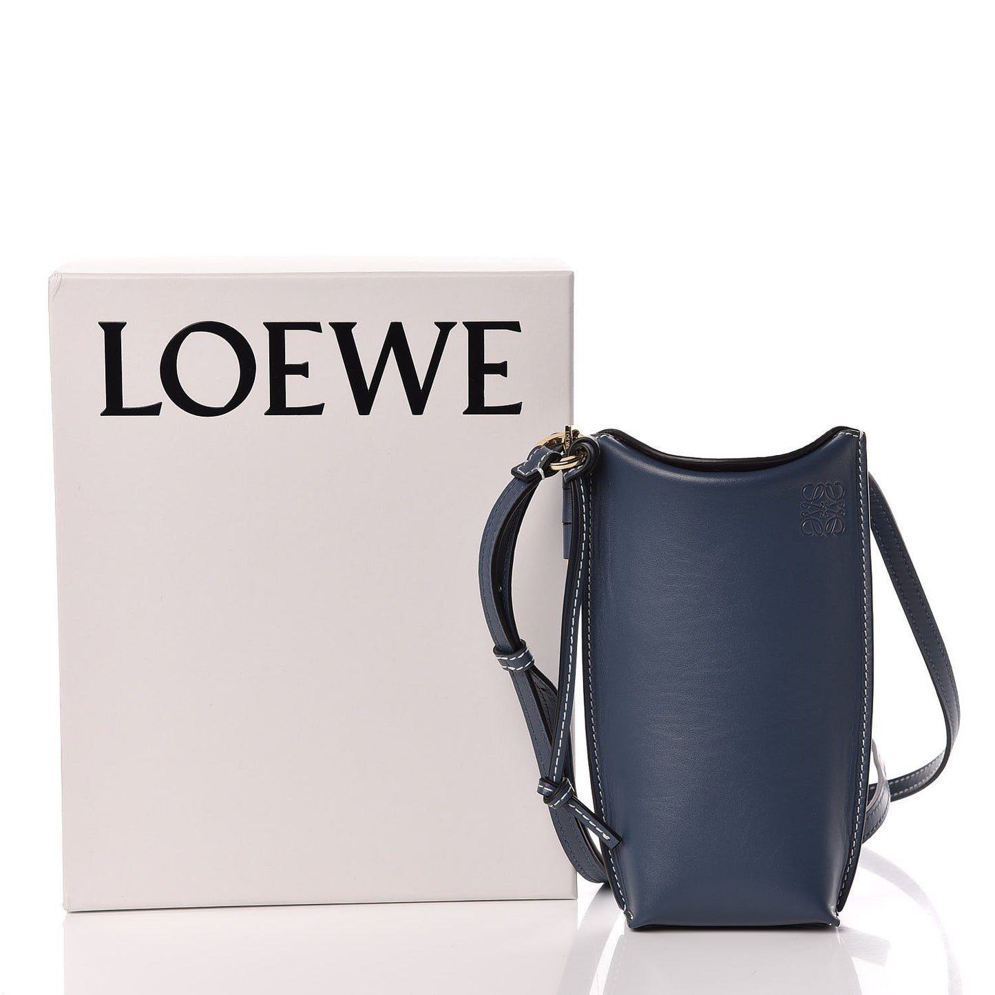 Smooth Calfskin Gate Pocket Steel Blue