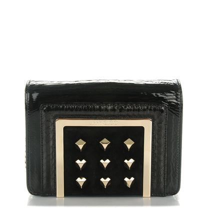Jimmy Choo Crinkled Patent Elaphe Ava Crossbody Bag Black 1 of 7
