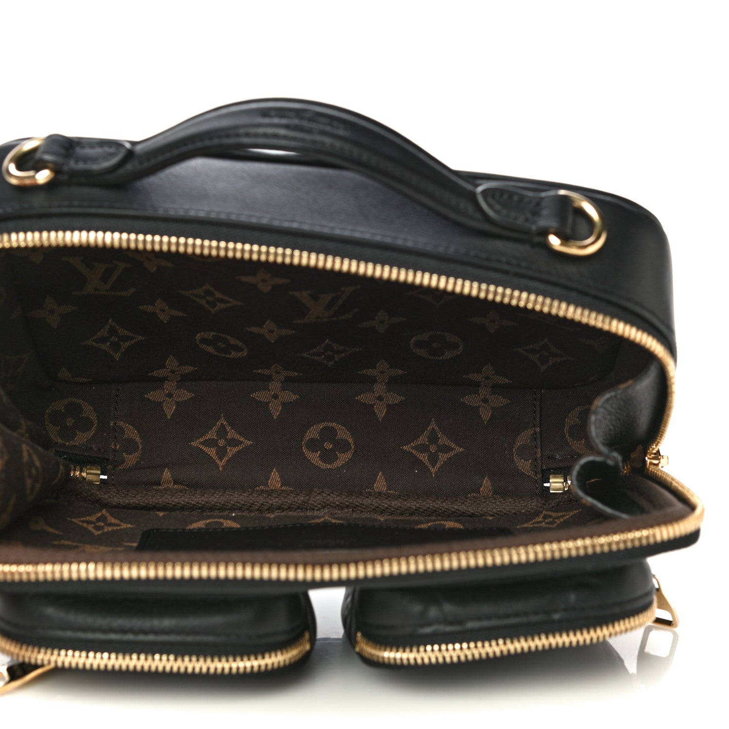 Louis Vuitton Calfskin Monogram Embossed Utility Crossbody Black 6 of 12