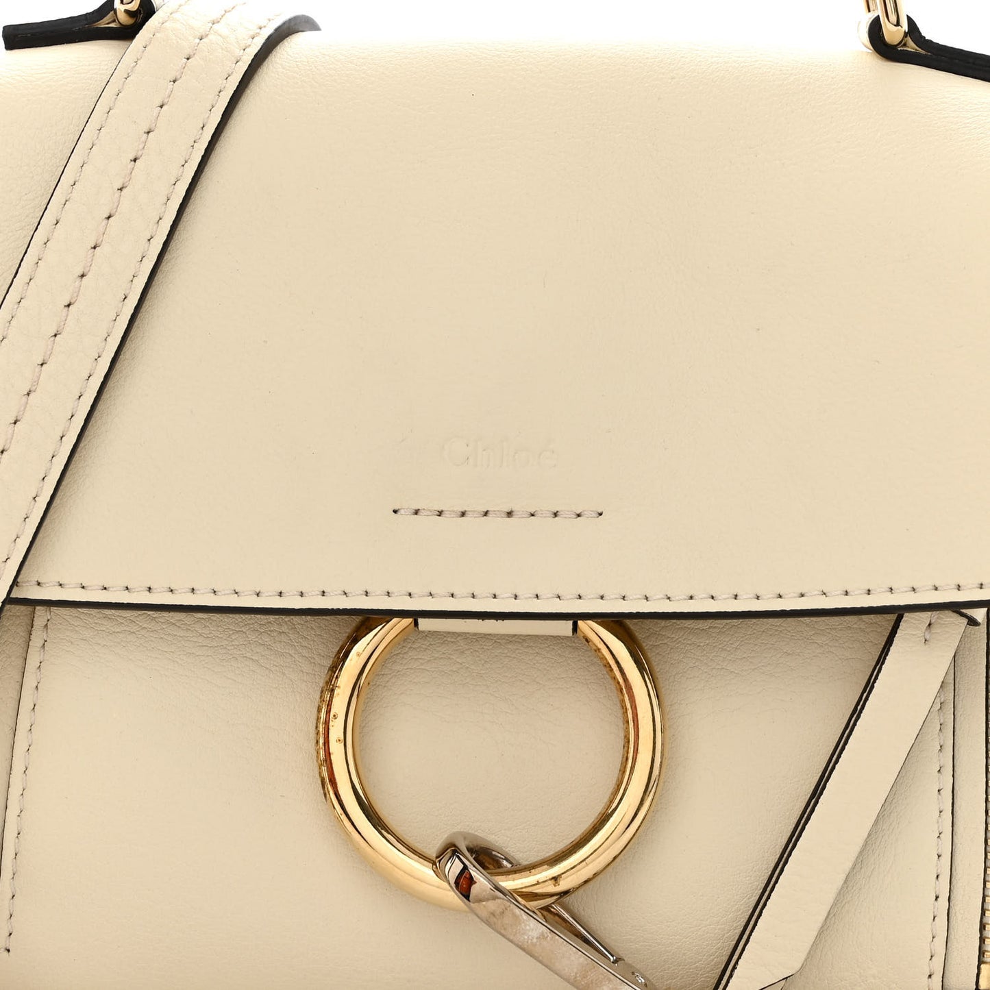 Calfskin Mini Faye Day Shoulder Bag Off White