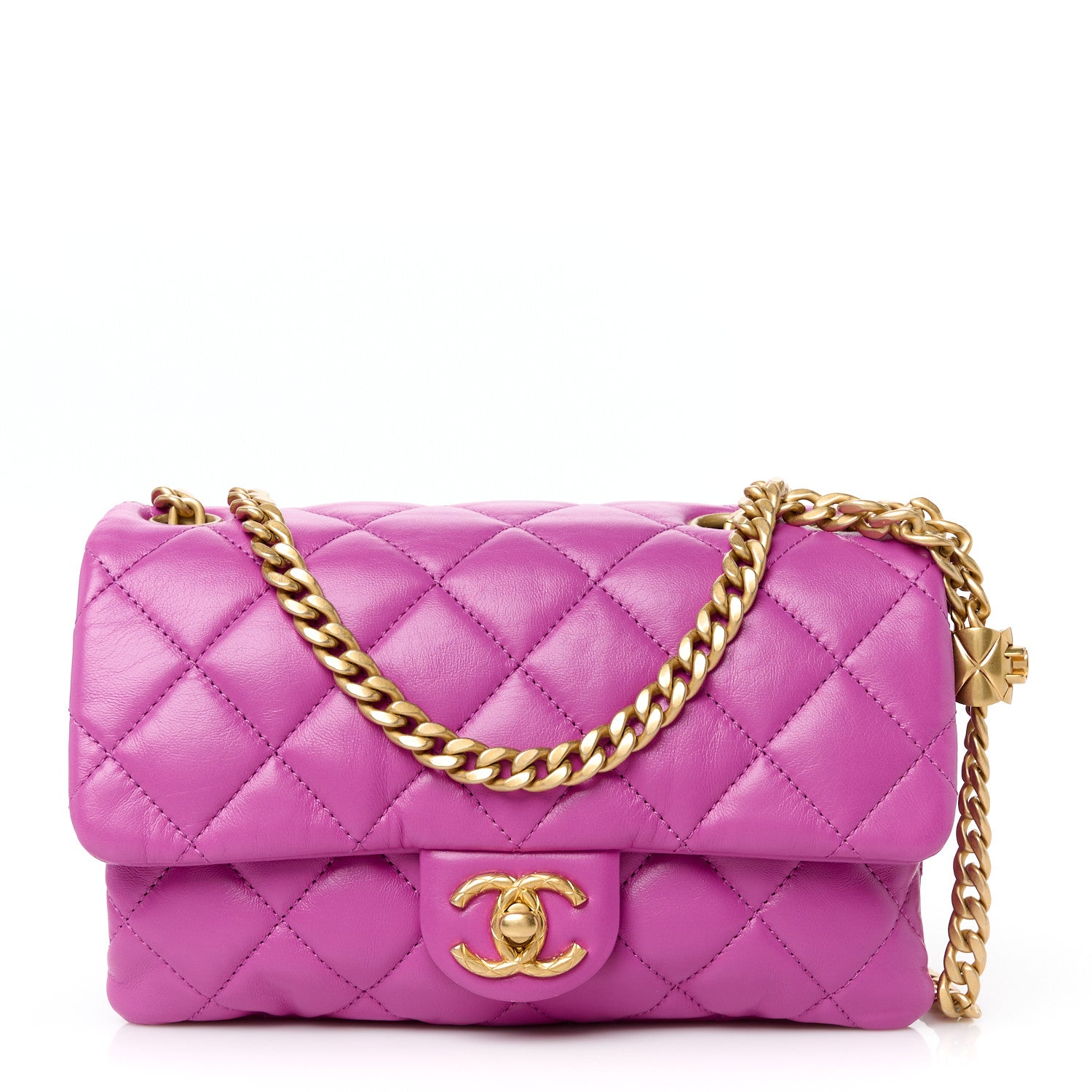 Chanel Lambskin Quilted Small Pillow Crush Flap Purple 1 of 11