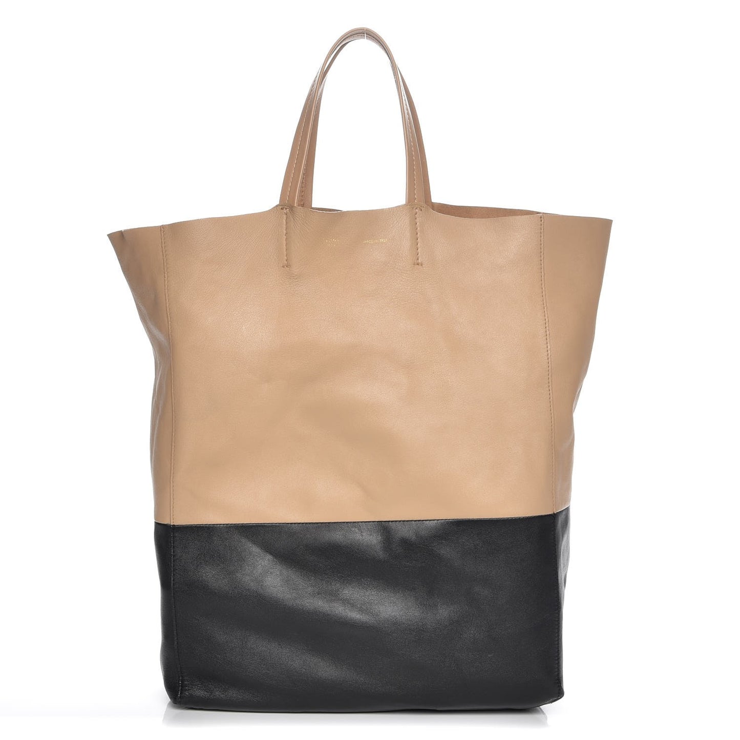 Lambskin Vertical Bi-Cabas Apricot Black