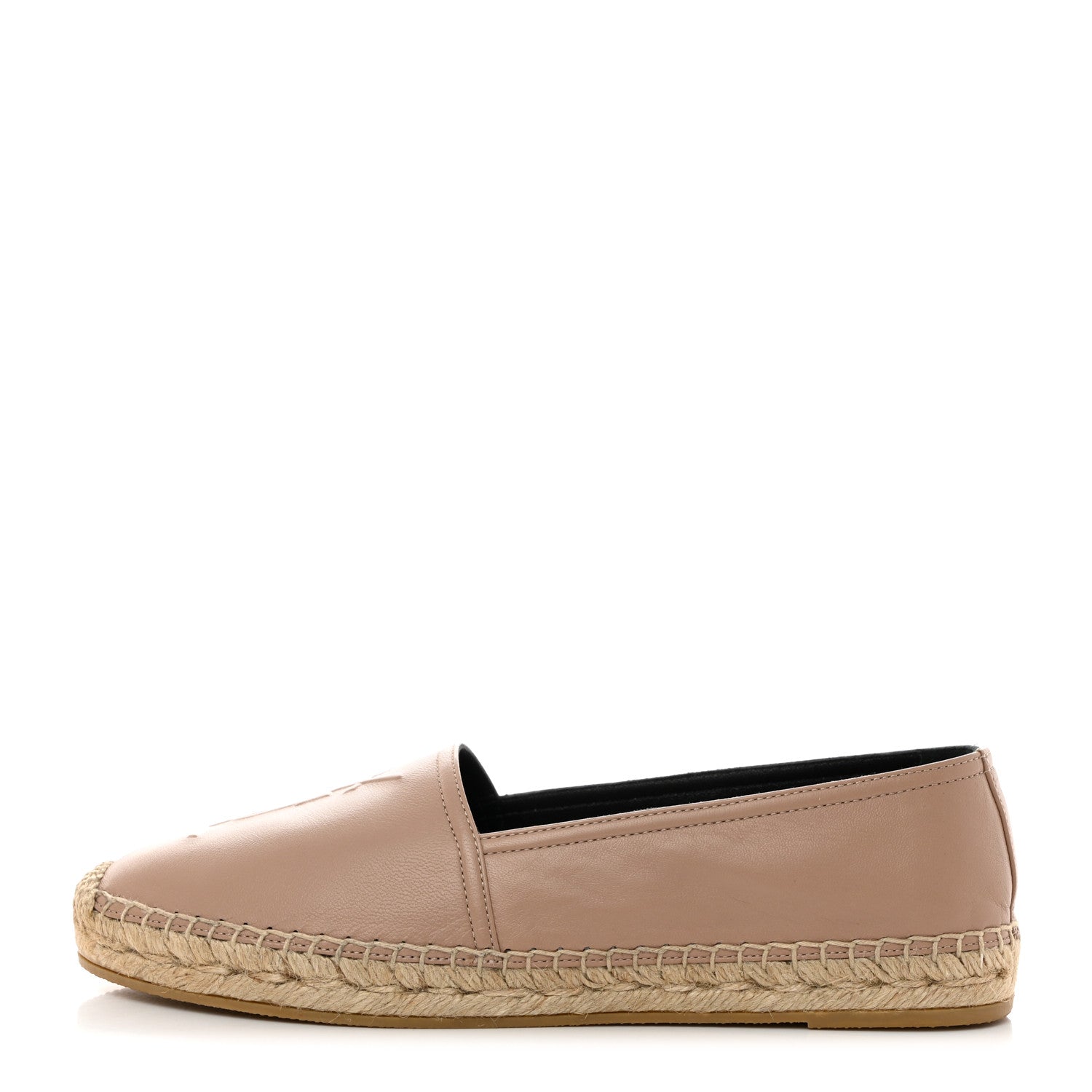 Saint Laurent Lambskin Monogram Espadrilles 39.5 Nude 1 of 9